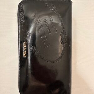 PRADA Black Patent Leather Wallet